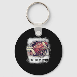 Tis the Season Fall Pumpkin Football Coffee  Key Ring