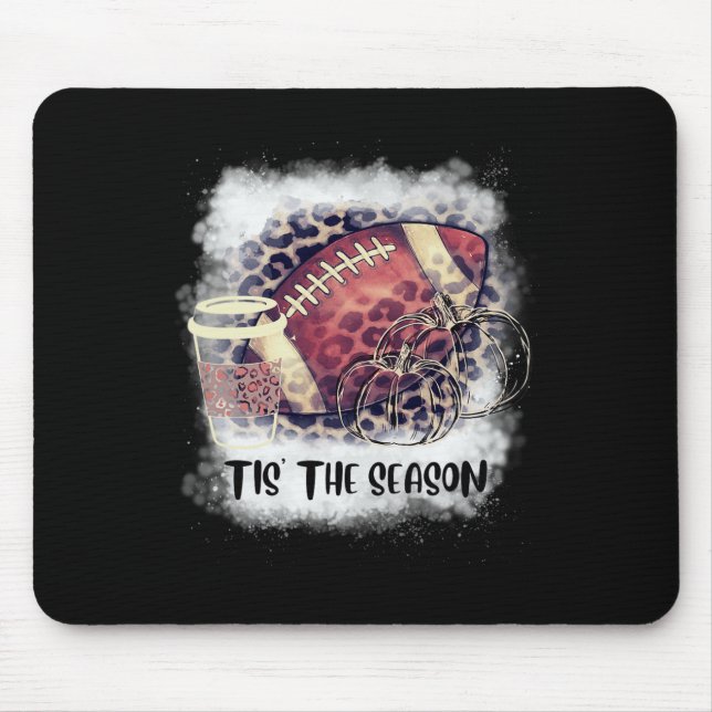 Tis the Season Fall Pumpkin Football Coffee  Mouse Mat (Front)