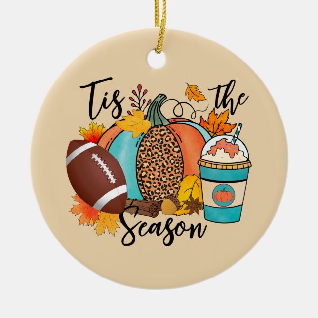 Tis The Season | Fall | Rugby Ceramic Tree Decoration (Front)