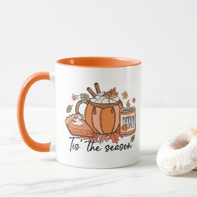 Tis' The Season, Fall Season Gift Mug (With Donut)