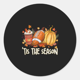 Tis The Season Fall Thanksgiving Pumpkin Spice Foo Classic Round Sticker