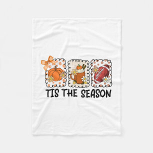 Tis The Season Fall Thanksgiving Pumpkin Spice Foo Fleece Blanket