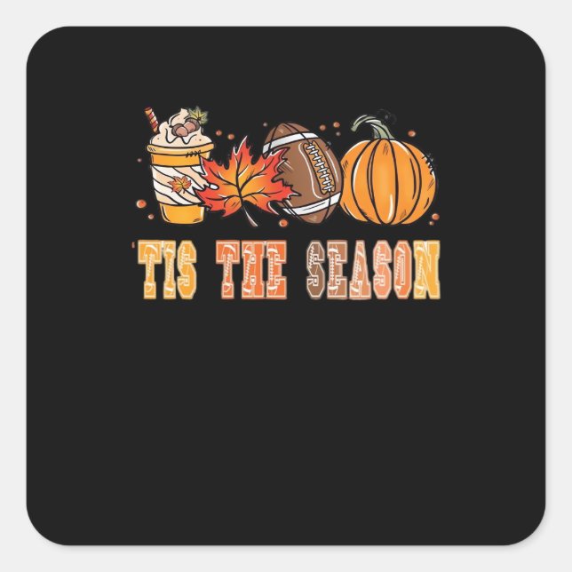 Tis The Season Football By Creative Square Sticker (Front)
