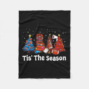 Tis The Season Football Christmas Ornaments For Ad Fleece Blanket