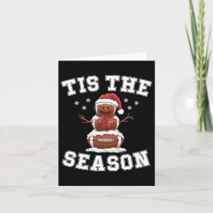 Tis The Season Football Christmas Santa Hat Card