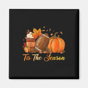 Tis The Season Football Coffee Latte Leaves Hello Magnet