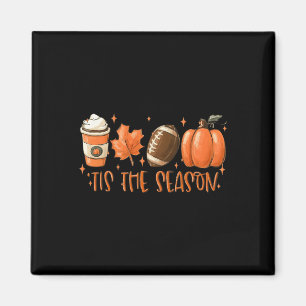 Tis The Season Football Coffee Latte Leaves Hello Magnet
