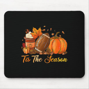 Tis The Season Football Coffee Latte Leaves Hello  Mouse Mat