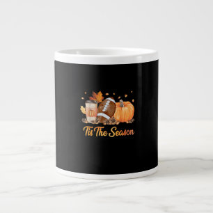 Tis The Season Football Fall Season Football Pumpk Large Coffee Mug