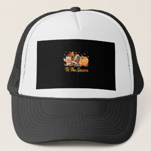 Tis The Season Football Fall Season Football Pumpk Trucker Hat