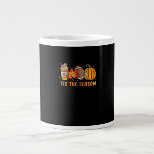 Tis The Season Football Fall Thanksgiving Football Large Coffee Mug