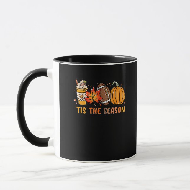 Tis The Season Football Fall Thanksgiving Football Mug (Left)