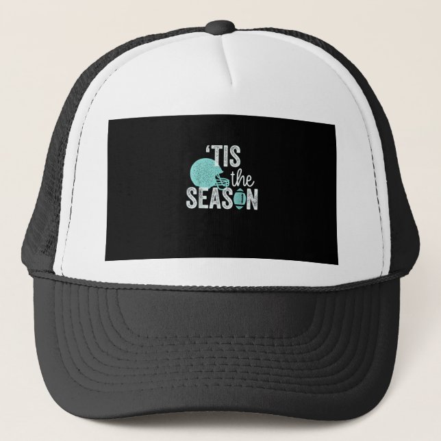 Tis The Season Football Family I Heart Football Se Trucker Hat (Front)