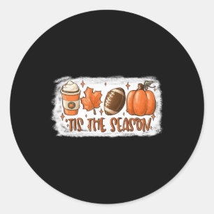 Tis The Season Football  Football Fall Thanksgivin Classic Round Sticker