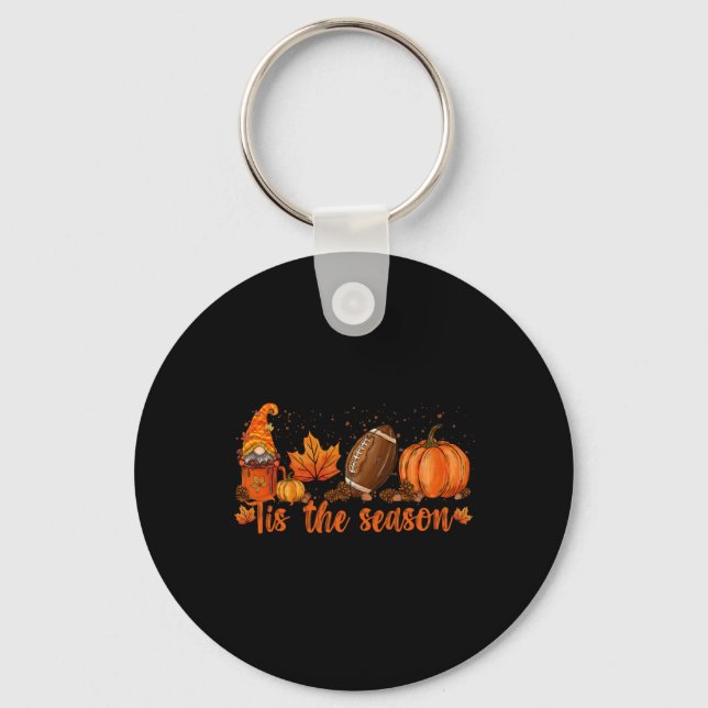 Tis The Season Football  Football Fall Thanksgivin Key Ring (Front)