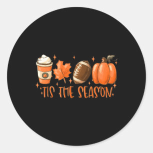 Tis The Season Football Football Fall Thanksgiving Classic Round Sticker