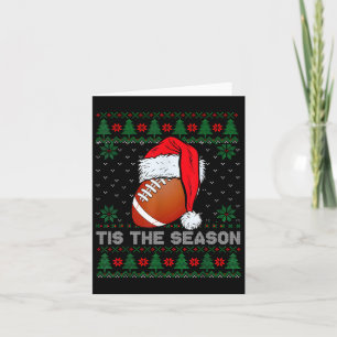 Tis The Season Football Funny Christmas Santa Hat  Card