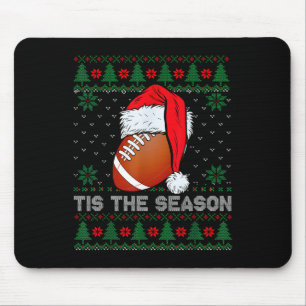 Tis The Season Football Funny Christmas Santa Hat Mouse Mat
