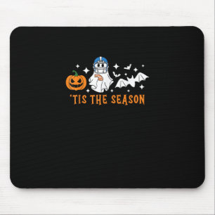 Tis The Season Football Halloween Spooky Pumpkin Mouse Mat