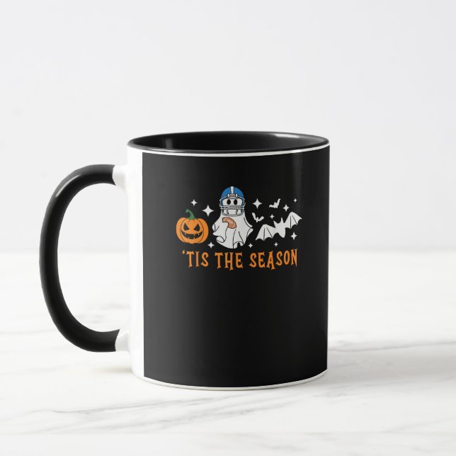 Tis The Season Football Halloween Spooky Pumpkin Mug (Left)