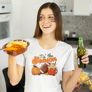 Tis the Season Football Latte Pumpkin T-Shirt