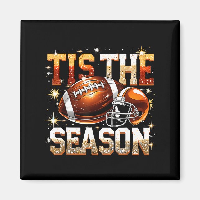 Tis The Season Football Lovers Helmet Srts Fan Gif Magnet (Front)