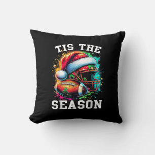 Tis The Season Football Mom Christmas Santa Hat Co Cushion