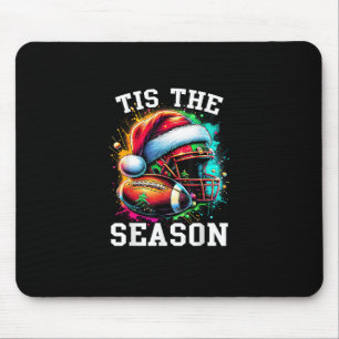 Tis The Season Football Mom Christmas Santa Hat Co Mouse Mat