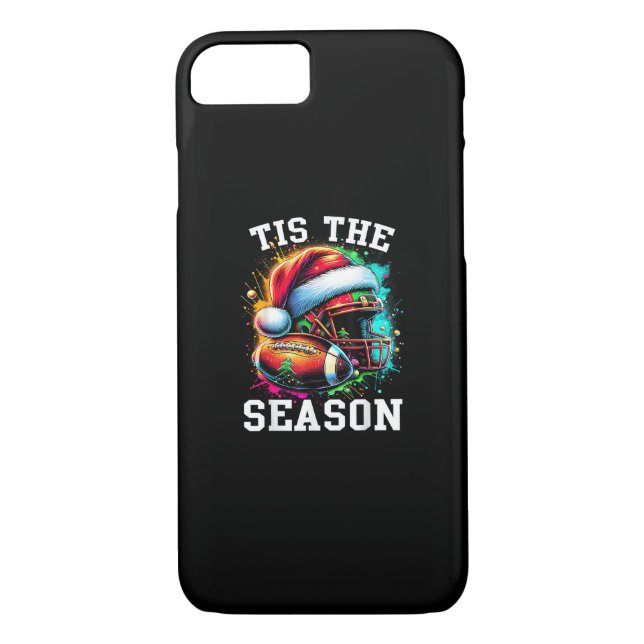 Tis The Season Football Mum Christmas Santa Hat Co Case-Mate iPhone Case (Back)