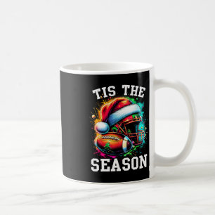Tis The Season Football Mum Christmas Santa Hat Co Coffee Mug
