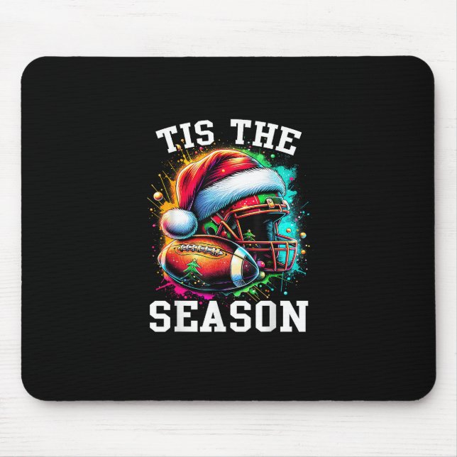 Tis The Season Football Mum Christmas Santa Hat Co Mouse Mat (Front)