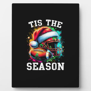 Tis The Season Football Mum Christmas Santa Hat Co Plaque
