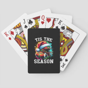 Tis The Season Football Mum Christmas Santa Hat Co Playing Cards