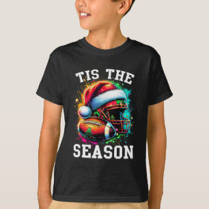 Tis The Season Football Mum Christmas Santa Hat Co T-Shirt