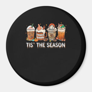 Tis The Season Football Pumpkin Spice Halloween Fa Magnet