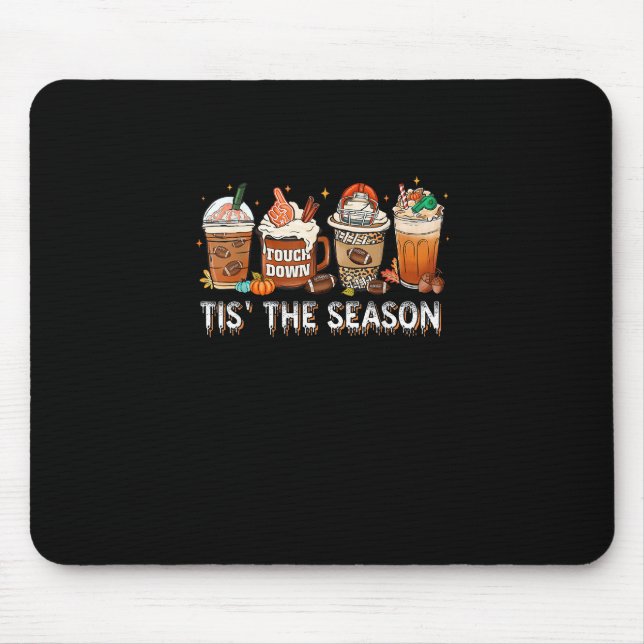 Tis The Season Football Pumpkin Spice Halloween Fa Mouse Mat (Front)