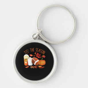Tis The Season Football Pumpkin Thanksgiving Athle Key Ring