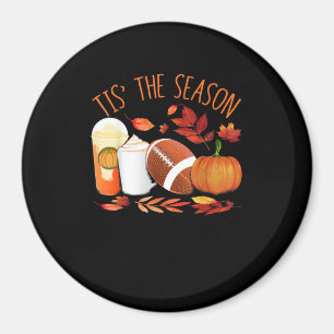 Tis The Season Football Pumpkin Thanksgiving Athle Magnet