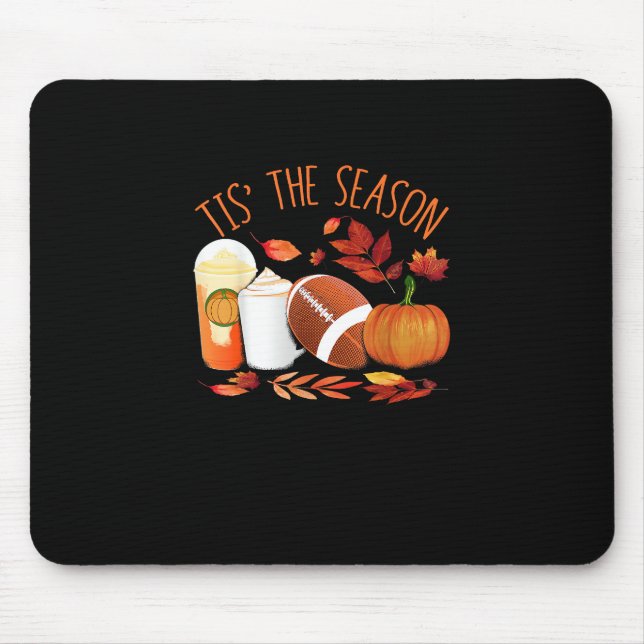 Tis The Season Football Pumpkin Thanksgiving Athle Mouse Mat (Front)