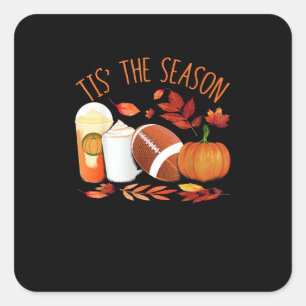 Tis The Season Football Pumpkin Thanksgiving Athle Square Sticker
