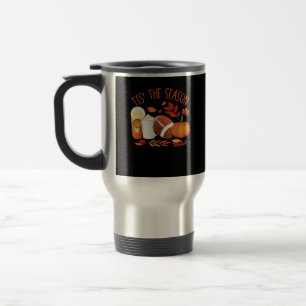Tis The Season Football Pumpkin Thanksgiving Athle Travel Mug