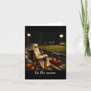 Tis The Season Football Racoon Ghost Halloween Card