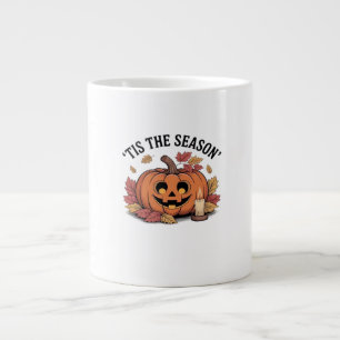 Tis The Season Football Retro Clean Design Large Coffee Mug