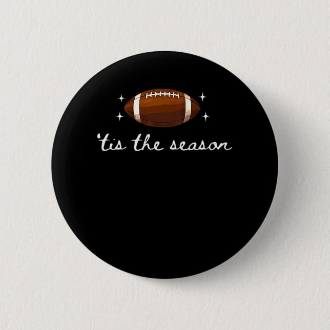 Tis The Season Football  - Retro Football Game Day 6 Cm Round Badge (Front)