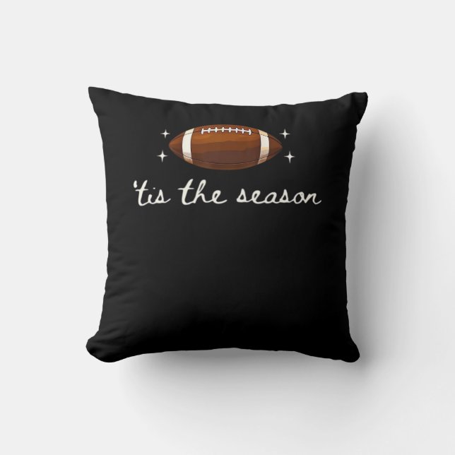 Tis The Season Football  - Retro Football Game Day Cushion (Front)