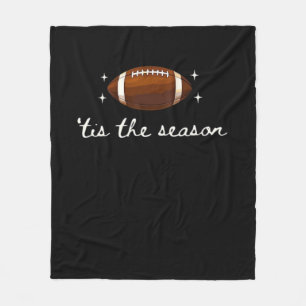 Tis The Season Football  - Retro Football Game Day Fleece Blanket