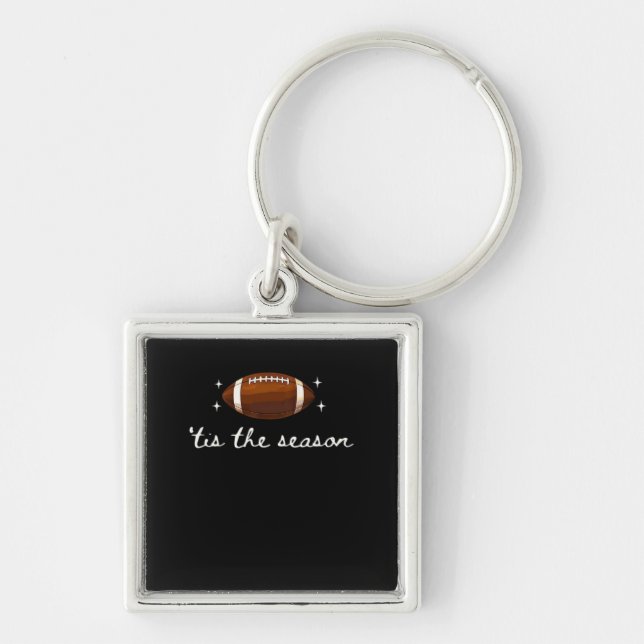 Tis The Season Football  - Retro Football Game Day Key Ring (Front)