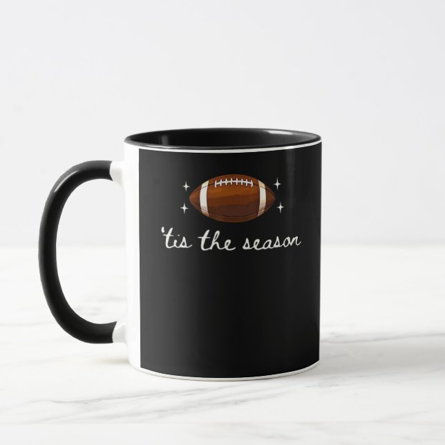 Tis The Season Football  - Retro Football Game Day Mug (Left)