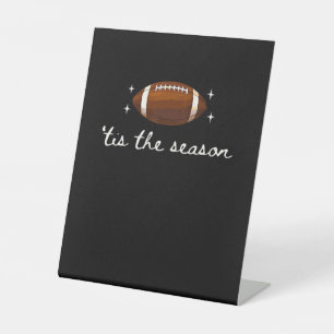 Tis The Season Football  - Retro Football Game Day Pedestal Sign