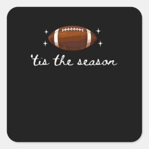 Tis The Season Football  - Retro Football Game Day Square Sticker